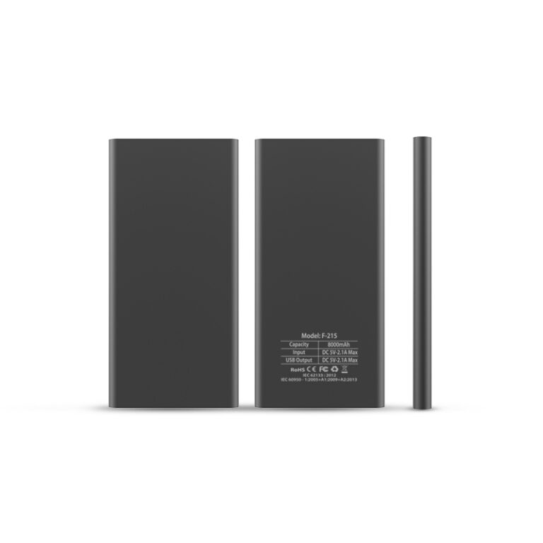 F-215 Ultra Slim 8000mAh Powerbank Black